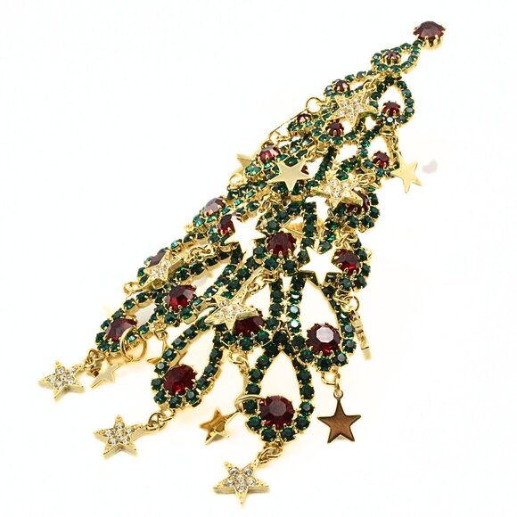 Kirks Folly Limited Edition 288/500 Christmas Tree Holiday Dangles Large Brooch